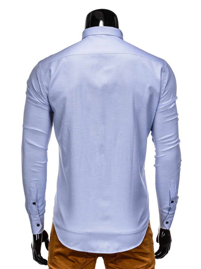 Long-sleeved elegant men's shirt K358 - light blue