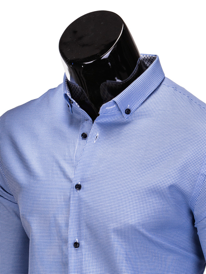Long-sleeved elegant men's shirt K358 - navy