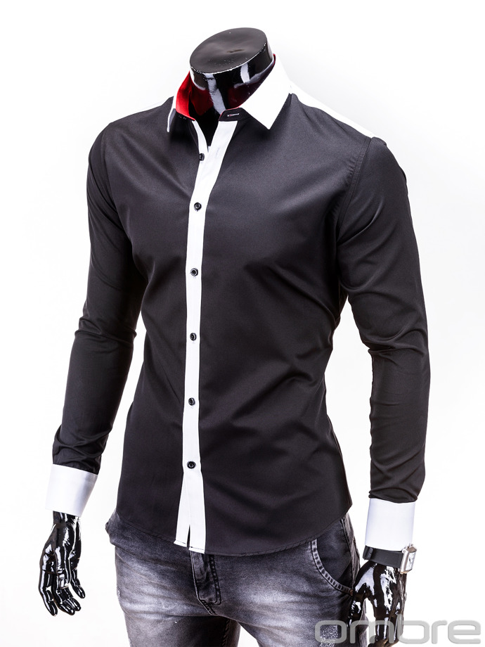 Long-sleeved men's shirt K167 - black