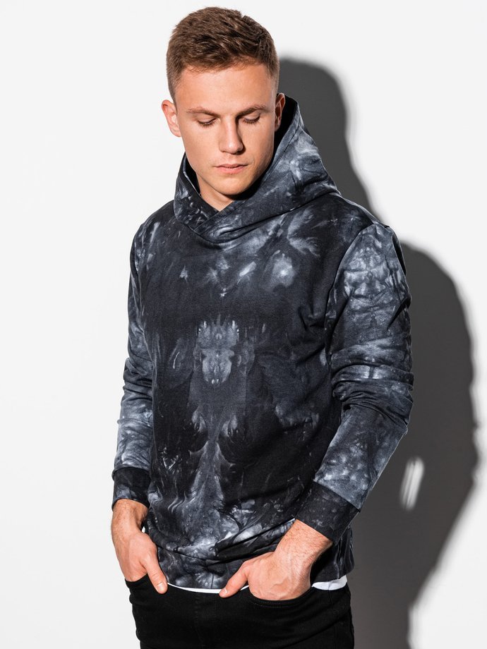 Men's Tie-Dye hoodie - black B1070