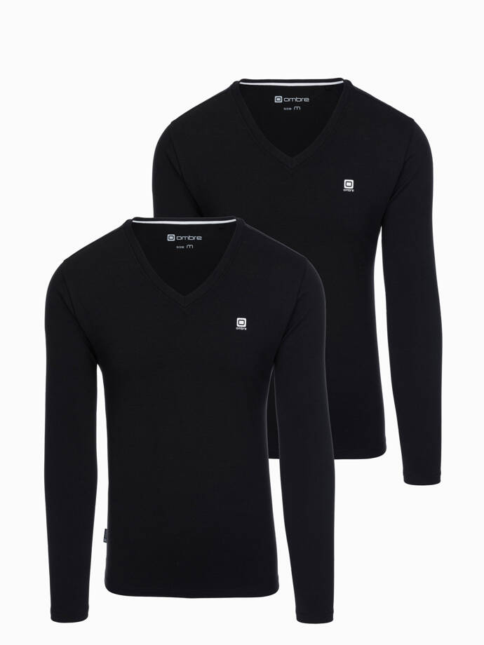 Men's V-NECK longsleeve set - mix 2-pack V3 Z87