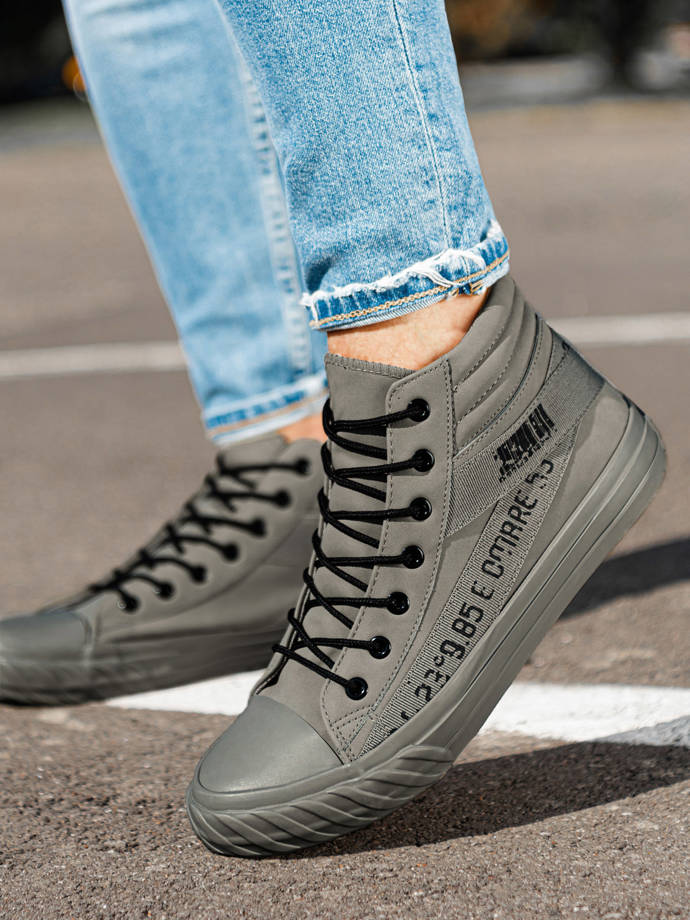 Men's ankle sneakers - grey T357