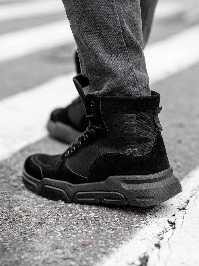 Men's ankle sneakers shoes - black V1 OM-FOBO-0122