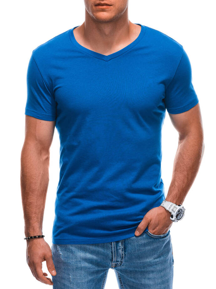 Men's basic V-neck t-shirt EM-TSBS-0101 - blue V5