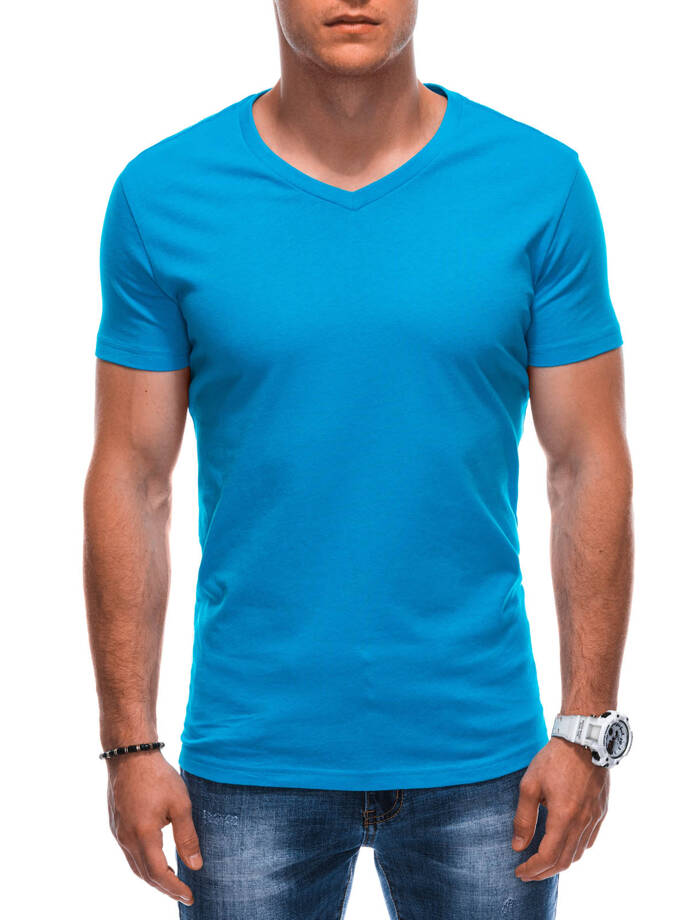 Men's basic V-neck t-shirt EM-TSBS-0101 - turquoise V7