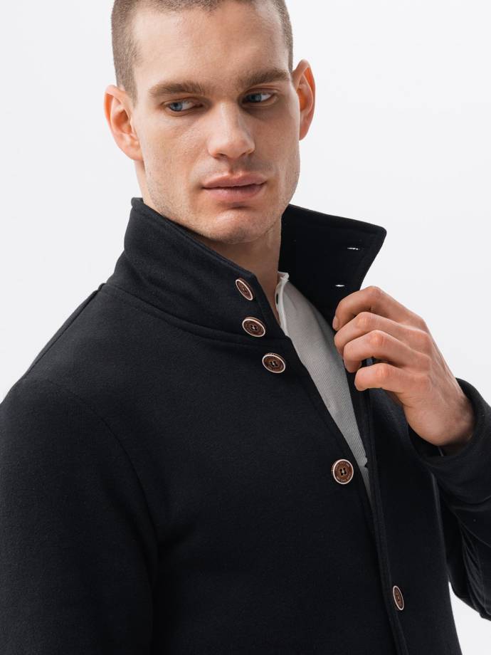 Men's buttoned sweatshirt CARMELO - black | MODONE wholesale - Clothing ...