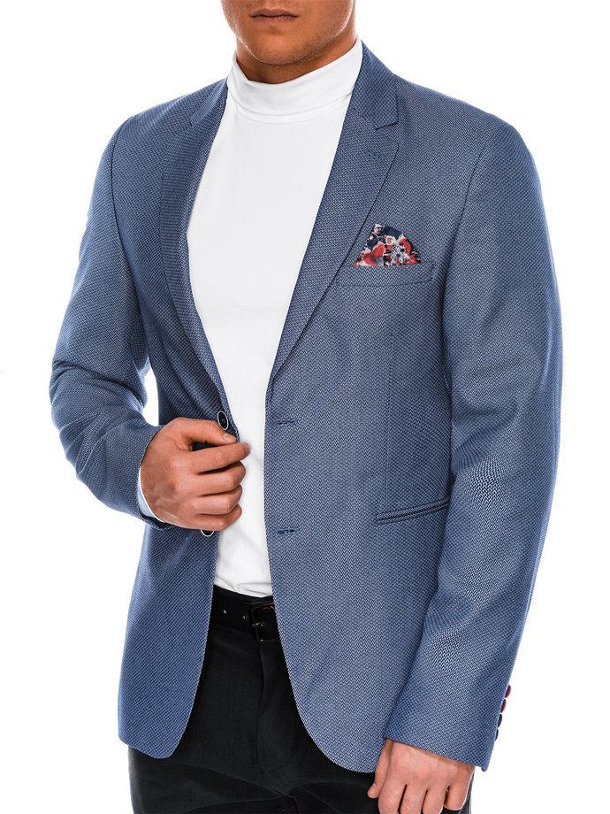 Men's casual blazer jacket M100 - navy | MODONE wholesale - Clothing ...