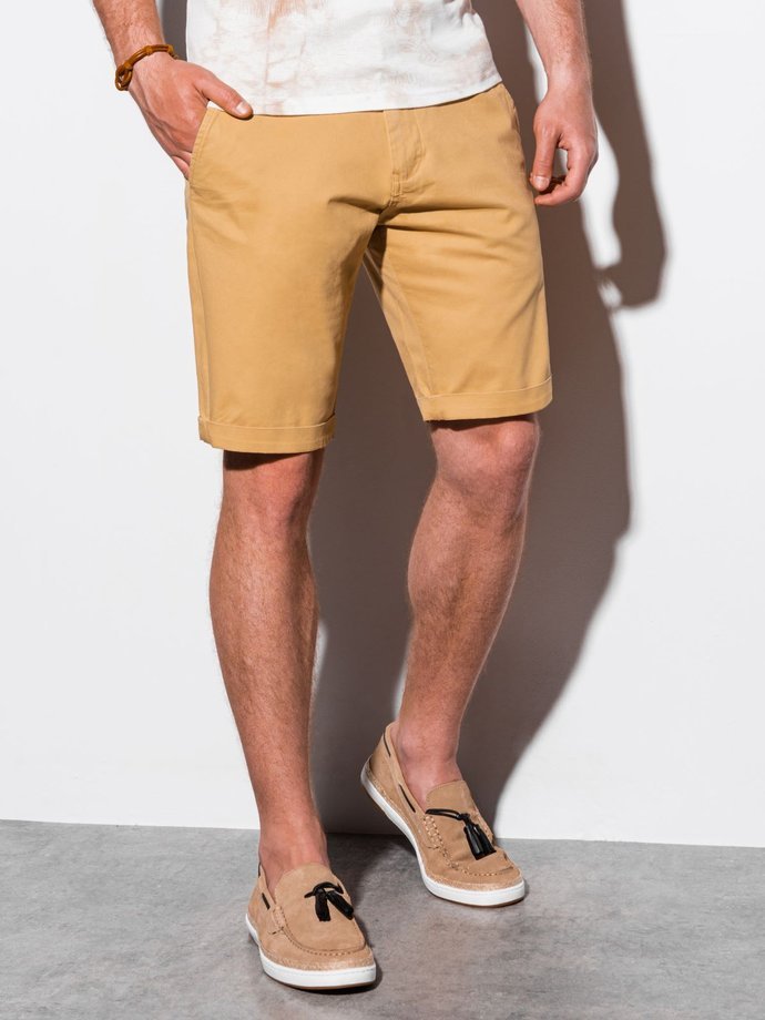 Men's casual shorts - dark beige W243
