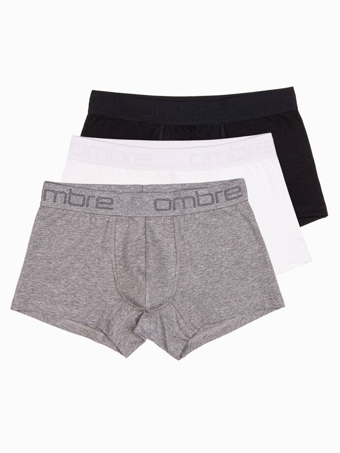 Men's cotton boxer shorts with logo - 3-pack mix V2 OM-UNBO-0105