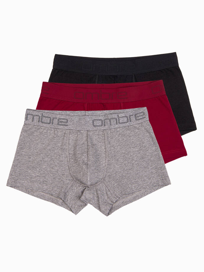 Men's cotton boxer shorts with logo - 3-pack mix V3 OM-UNBO-0105