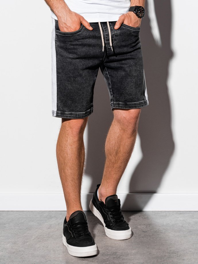 Men's denim shorts W221 - black | MODONE wholesale - Clothing For Men