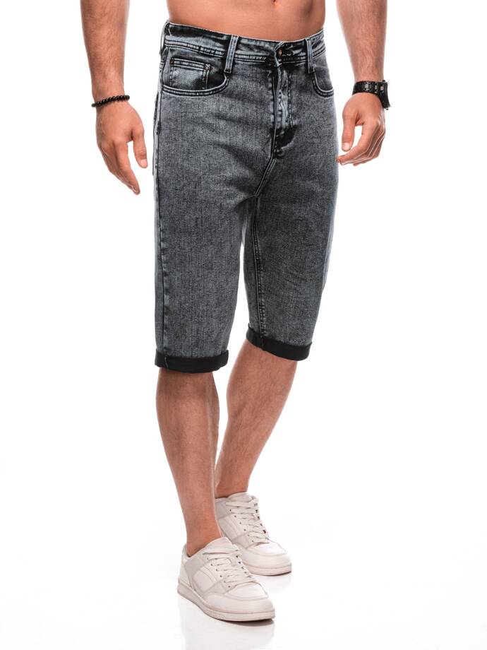 Men's denim shorts W507 - black