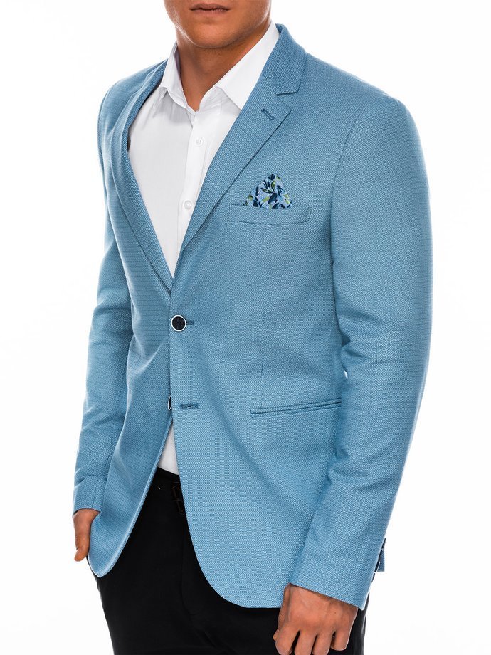 Men's elegant blazer jacket M102 light blue MODONE wholesale