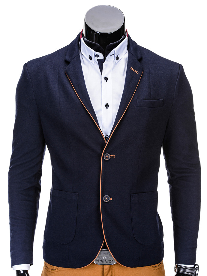 Men's elegant blazer jacket M82 - navy | MODONE wholesale - Clothing ...