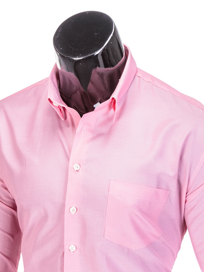 Men's elegant shirt with long sleeves K391 - coral