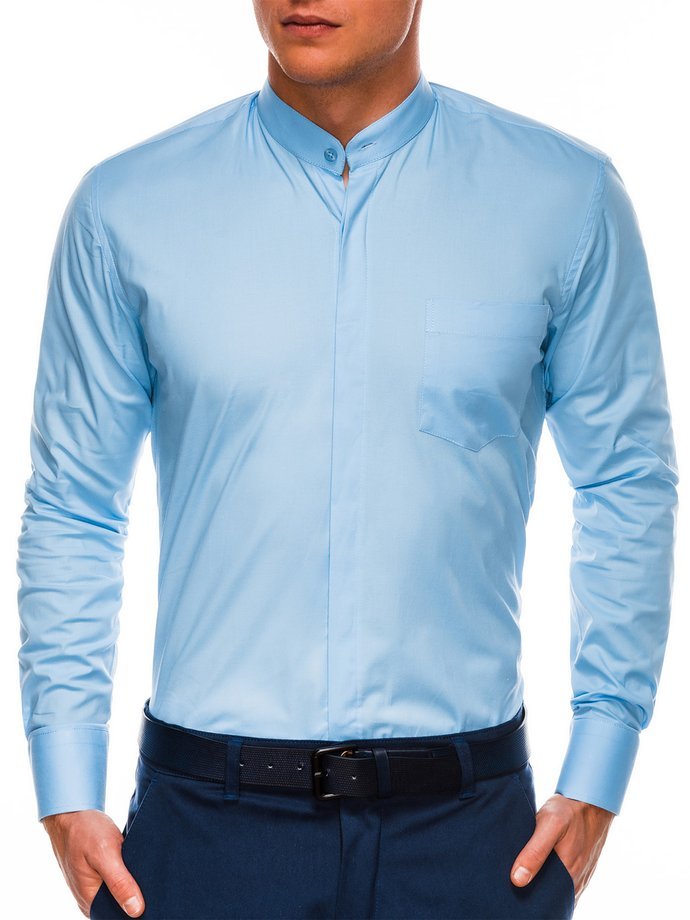 Men's elegant shirt with long sleeves K508 - light blue | MODONE ...