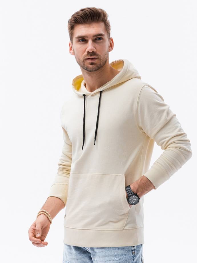 Men's hooded sweatshirt - cream B1154
