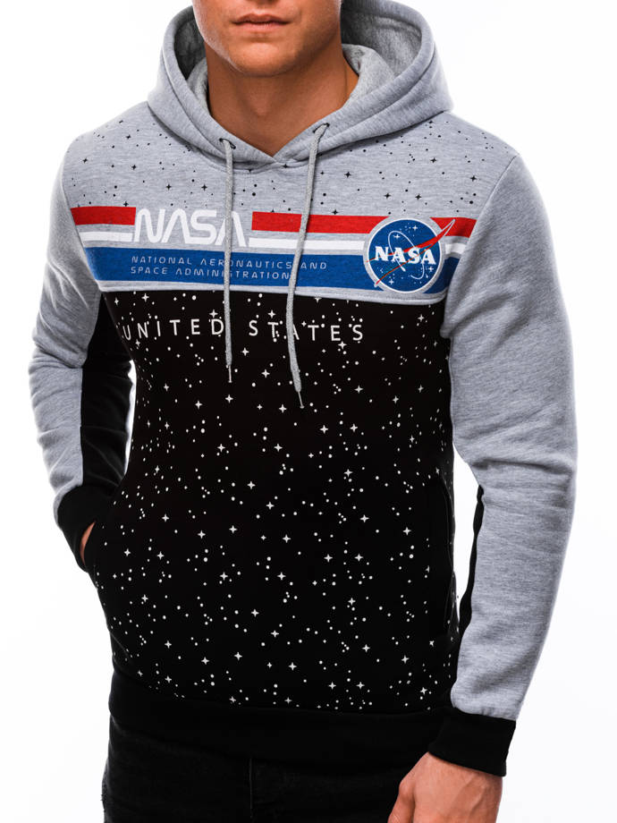 Men's hoodie B1387 - grey/black