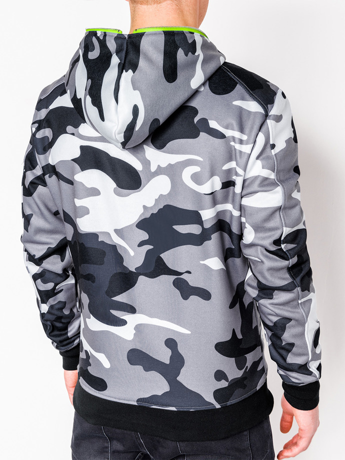 Men's hoodie B745 - grey/camo | MODONE wholesale - Clothing For Men
