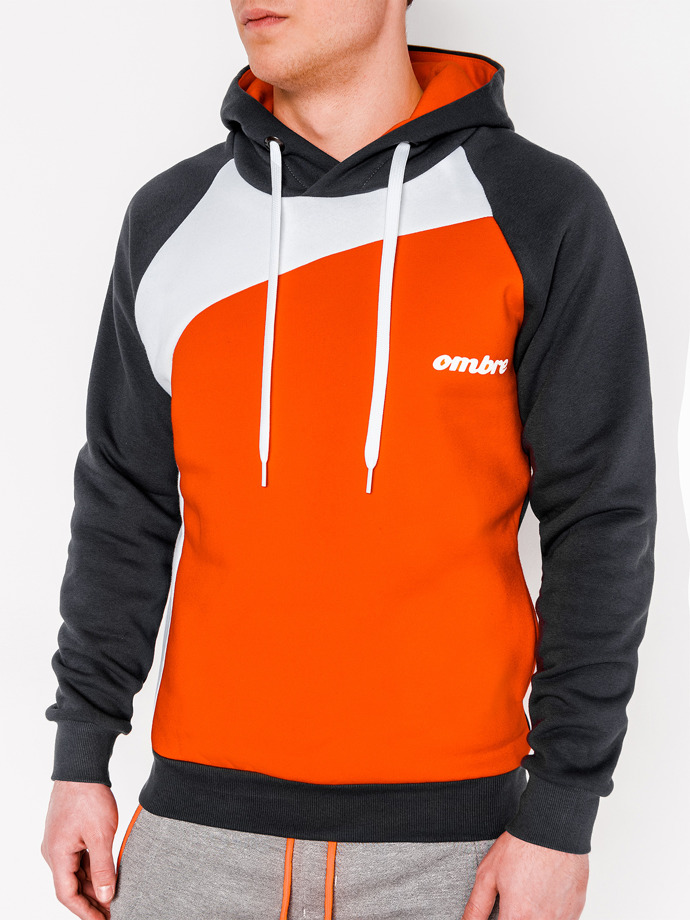 Men's hoodie MIGUEL - dark grey/orange