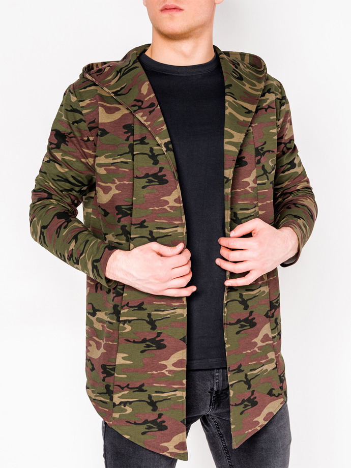 Men's hoodie - khaki/camo B703