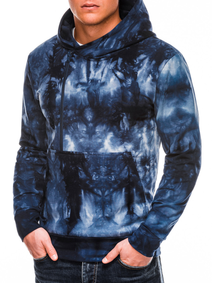 Men's hoodie - navy batik B1008