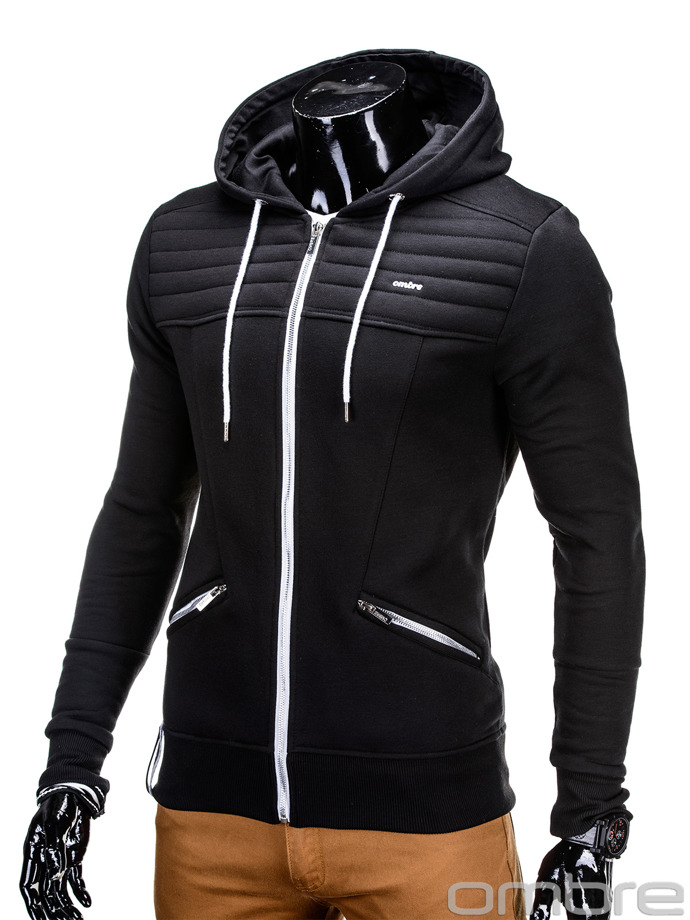Men's hoodie with zipper B550 - black