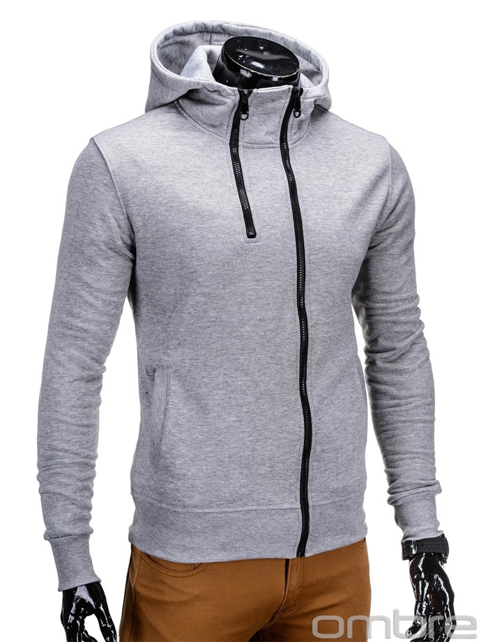Men's hoodie with zipper B596 - grey