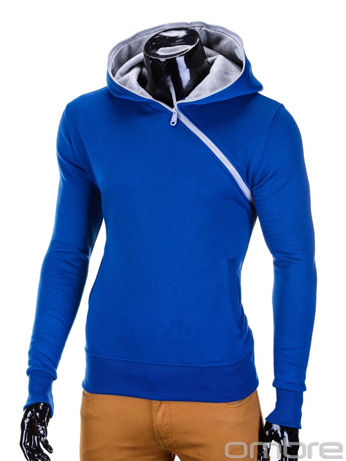 Men's hoodie with zipper B598 - blue
