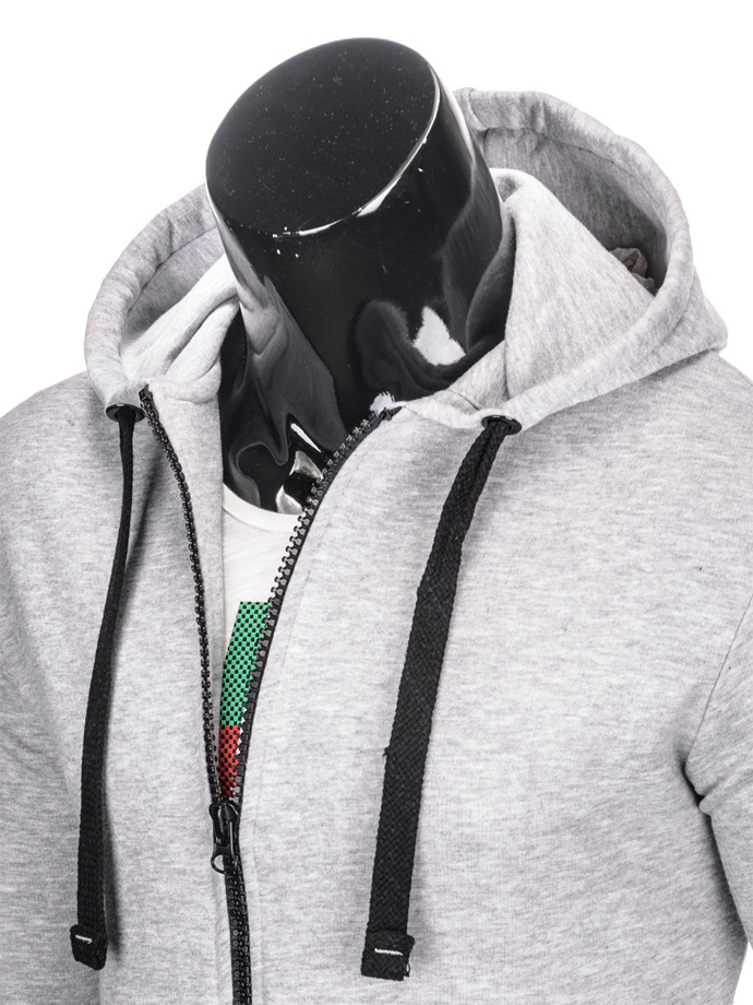 Men's hoodie with zipper B671 - grey