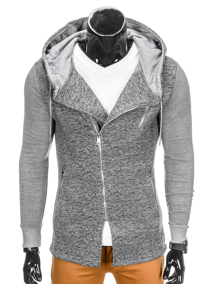 Men's hoodie with zipper B734 - grey