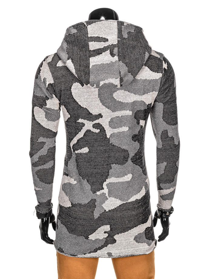 Men's hoodie with zipper B765 - grey