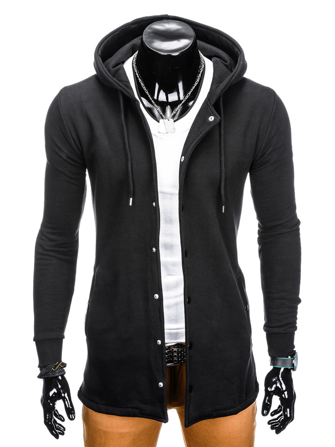 Men's hoodie with zipper B768 - black