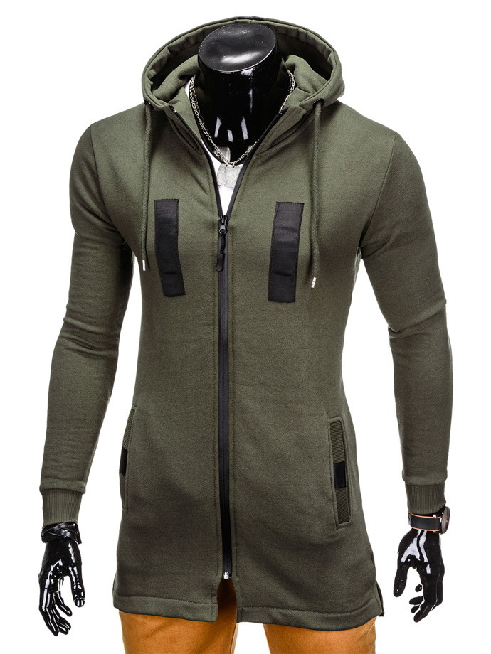 Men's hoodie with zipper B770 - khaki