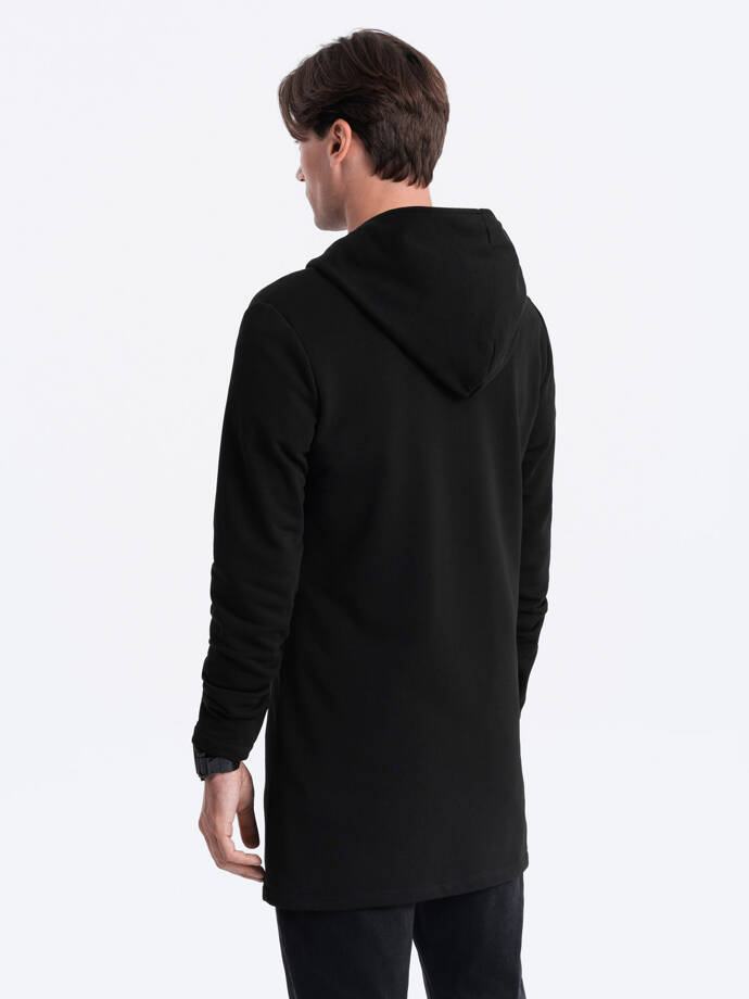 Men's hoodie with zipper Haga B668 - black