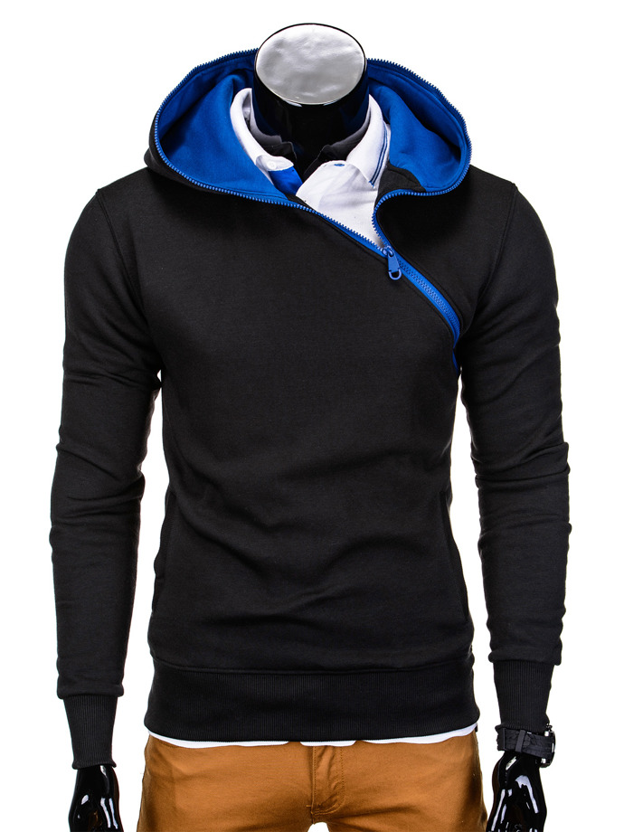 Men's hoodie with zipper - black B598