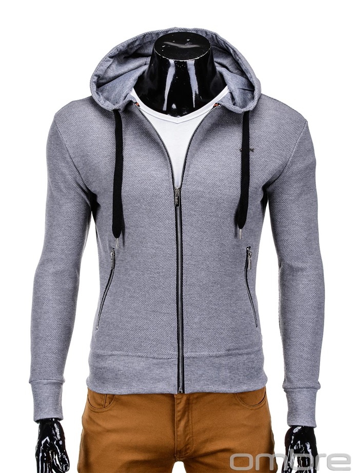Men's hoodie with zipper - grey B555