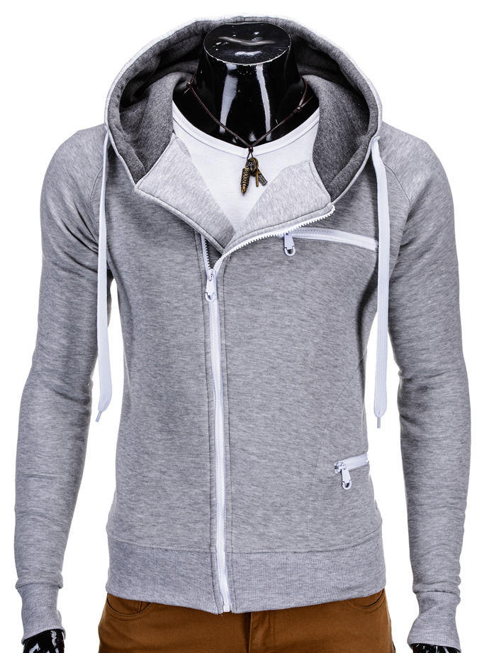 Men's hoodie with zipper - grey B595