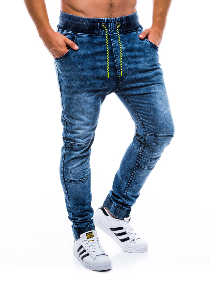 Men's jeans joggers - blue P652