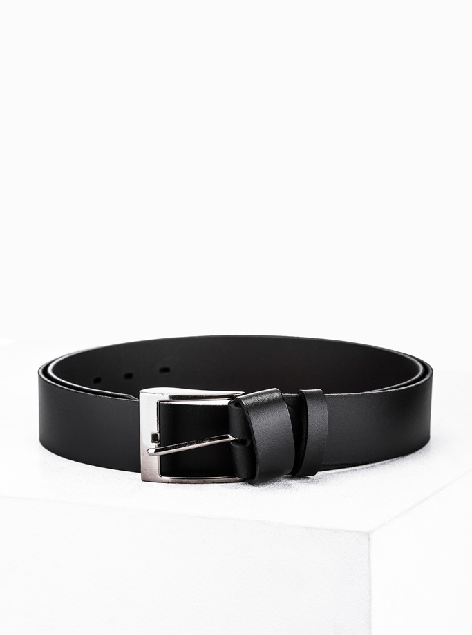 Men's leather belt A095 - black