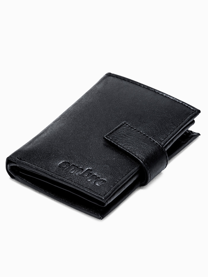 Men's leather wallet - black A248