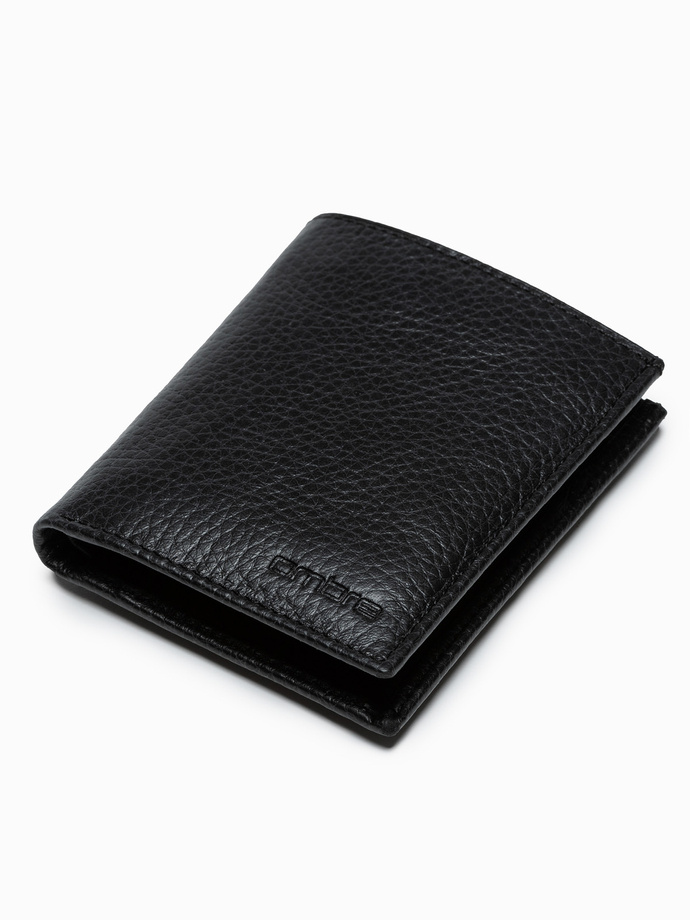 Men's leather wallet - black A608