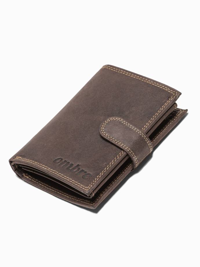Men's leather wallet - brown A091