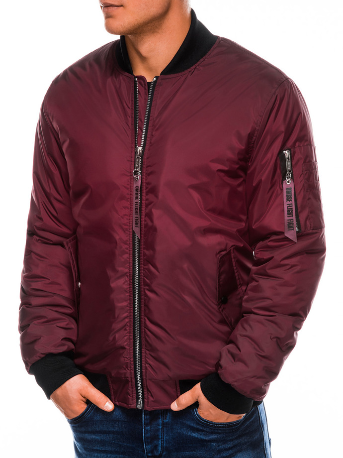 Men's mid-season bomber jacket C330 - dark red