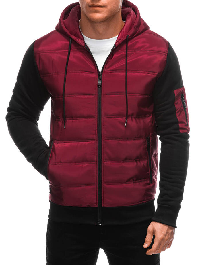 Men's mid-season jacket C621 - dark red