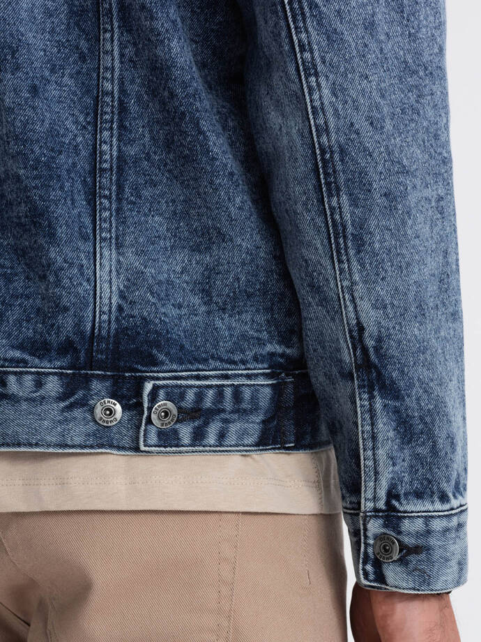 Men's mid-season jeans jacket - dark jeans C441