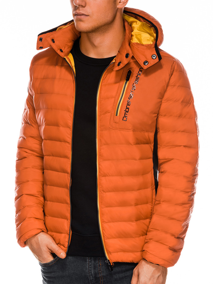 Men's mid-season quilted jacket C291 - orange | MODONE wholesale ...