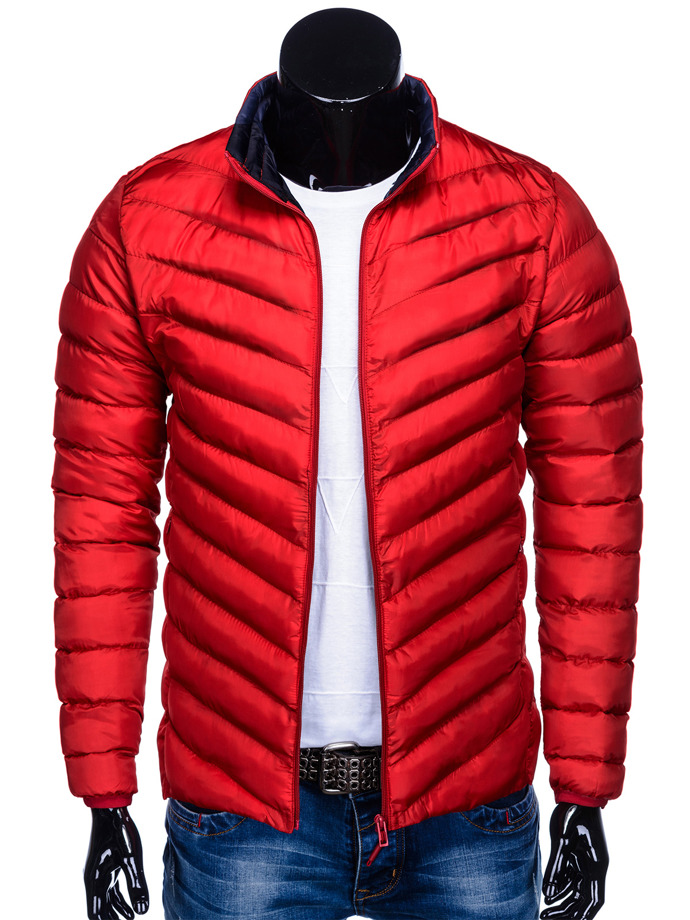 Men's mid-season quilted jacket C344 - red | MODONE wholesale ...
