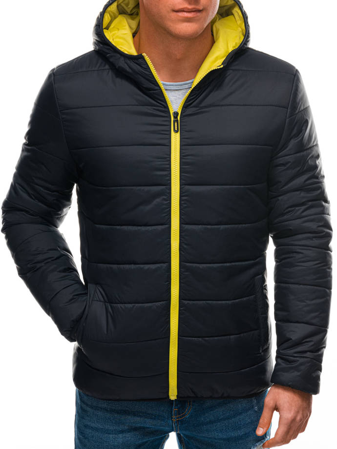 Men's mid-season quilted jacket C527 - black