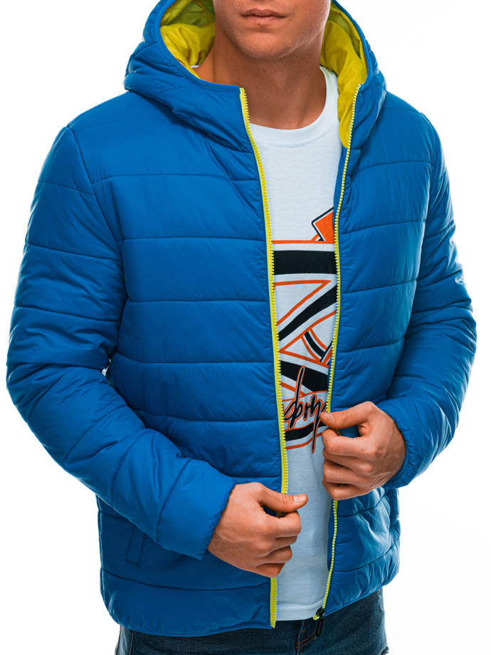 Men's mid-season quilted jacket C527 - blue